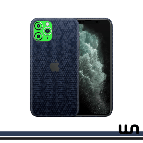 Blue Honeycomb with Dot Green - Duotone Skins For iPhone