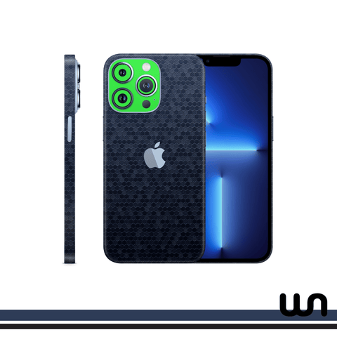 Blue Honeycomb with Dot Green - Duotone Skins For iPhone