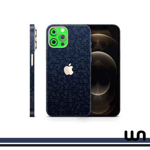 Blue Honeycomb with Dot Green - Duotone Skins For iPhone