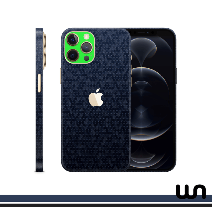 Blue Honeycomb with Dot Green - Duotone Skins For iPhone