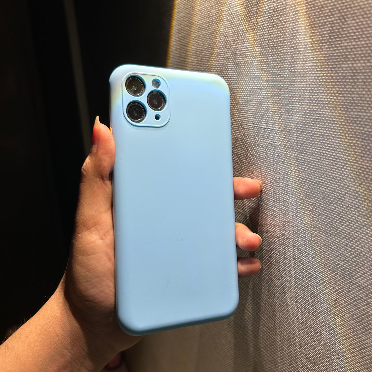 Silicone Sky Blue Case For iPhone