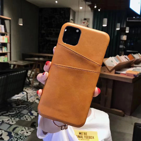 Premium Leather Case With Card Holder For iPhone