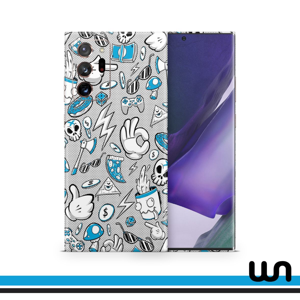 Blue Donut Doodle Skin for Samsung Note 20 Ultra