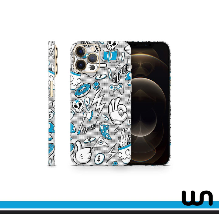 Blue Donut Doodle Skin for iPhone 12 Pro Max