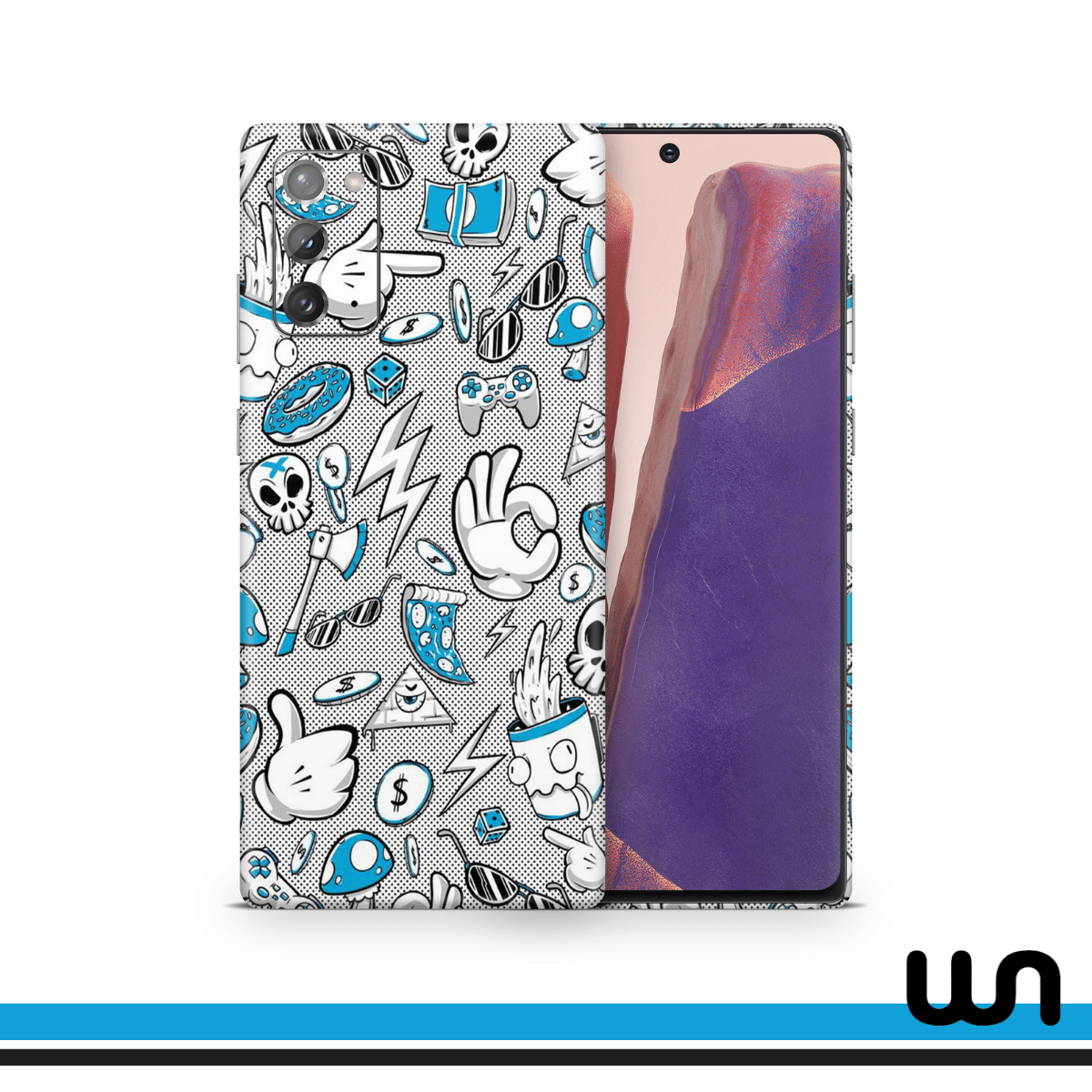 Blue Donut Doodle Skin for Samsung Note 20