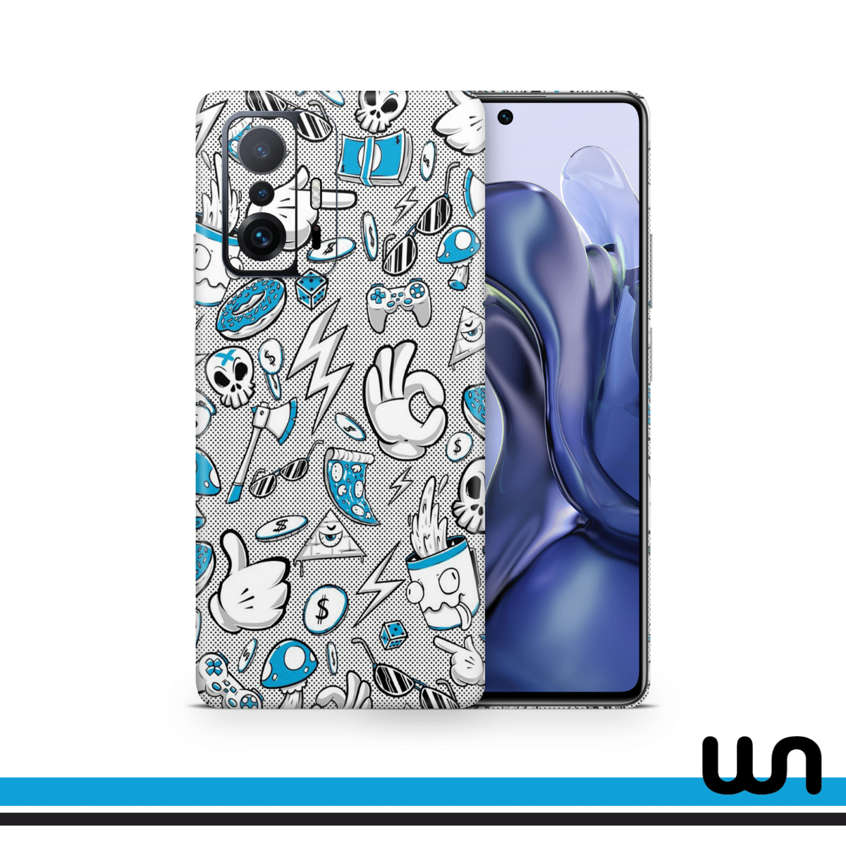 Blue Donut Doodle Skin for Xaiomi Mi 11t Pro