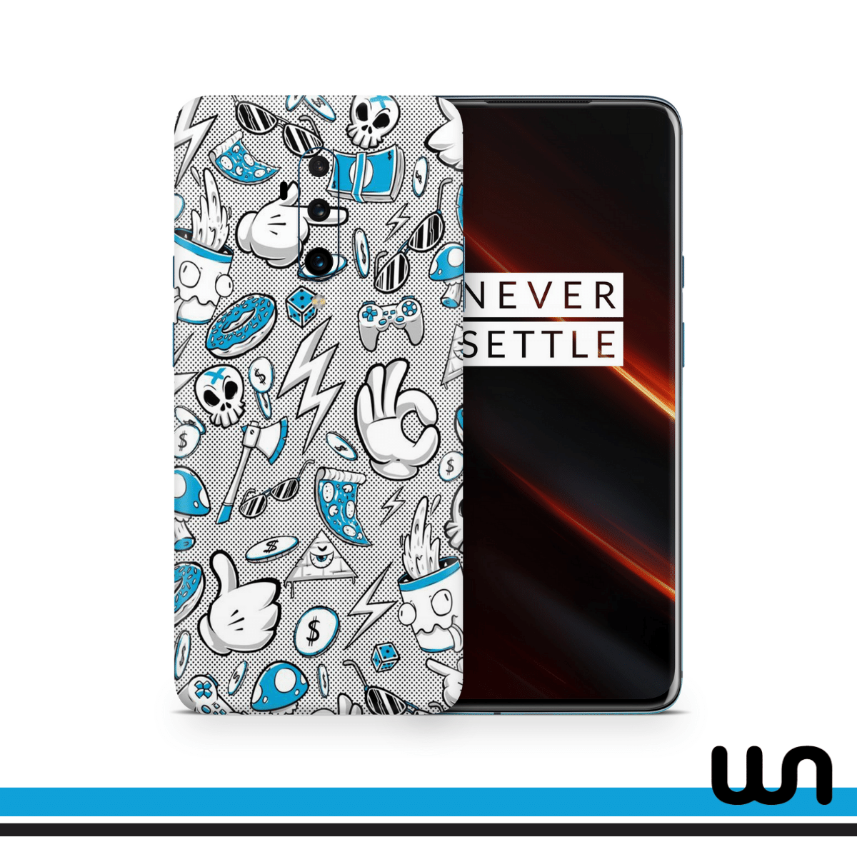 Blue Donut Doodle Skin for One Plus 7 Pro
