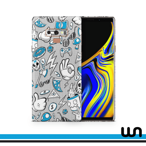 Blue Donut Doodle Skin for Samsung Note 9